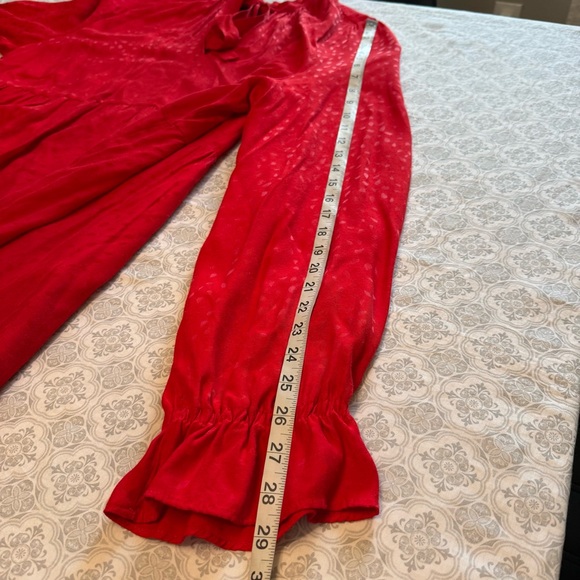 Maeve By Anthropologie Wendy tiered long sleeves boho maxi dress red Size XL - Picture 15 of 15